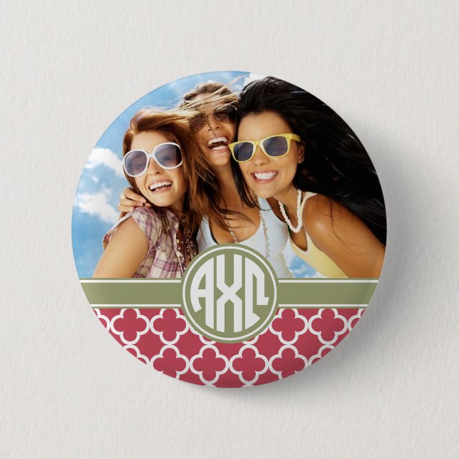 Alpha Chi Omega| Monogramm und Foto Button (Vorderseite)
