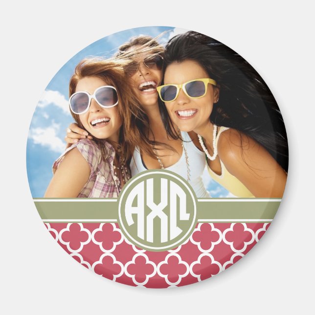 Alpha Chi Omega | Monogramm und Foto Magnet (Vorne)