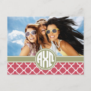 Alpha Chi Omega Monogramm und Foto Postkarte