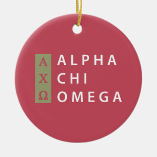 Alpha Chi-Omega  Staplungslogo Keramikornament