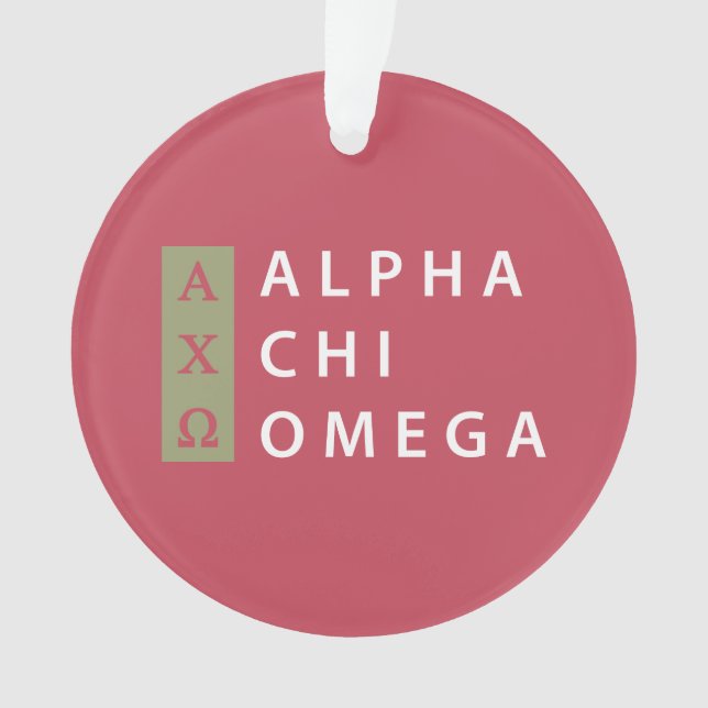 Alpha Chi-Omega| Staplungslogo Ornament (Vorderseite)