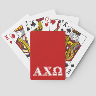 Alpha Chi Omega Weiße und Rote Buchstaben Spielkarten