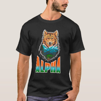 ALPHA Cooler Phantastischer Wolf anwesend T-Shirt