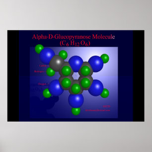 Alpha-d-Glucopyranose Molekül (Druck) Poster