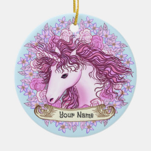 Alpha Einhorn Keramik Ornament