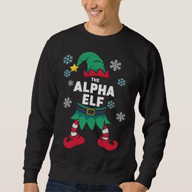 Alpha Elf Family Christmas Party Pyjamas Sweatshirt (Vorderseite)