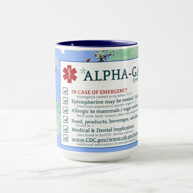 Alpha-Gal-Syndrom Sensibilisierung (15oz) Tasse (Zentrum)