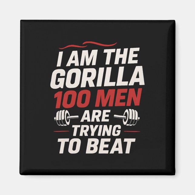 Alpha Gorilla Fitnessstudio Bodybuilding Lustig Fe Magnet (Vorne)