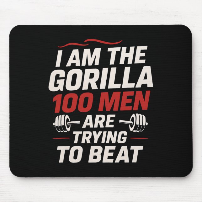 Alpha Gorilla Fitnessstudio Bodybuilding Lustig Fe Mousepad (Vorne)