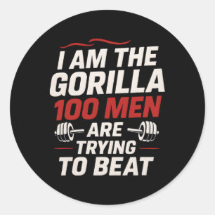 Alpha Gorilla Fitnessstudio Bodybuilding Lustig Fe Runder Aufkleber