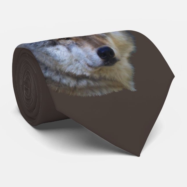 Alpha Gray Wolf Wildlife Collection Krawatte (Gerollt)