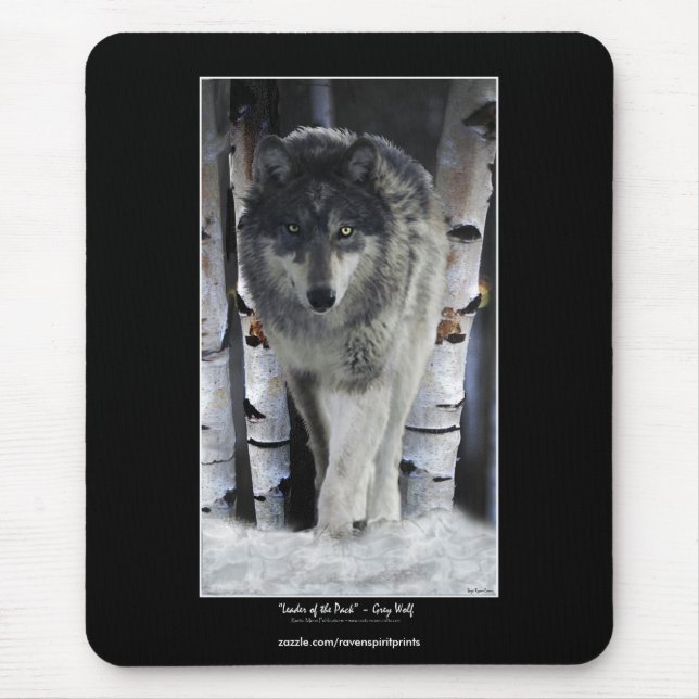 ALPHA GRAY WOLF Wildlife Supporter Mousepad (Vorne)
