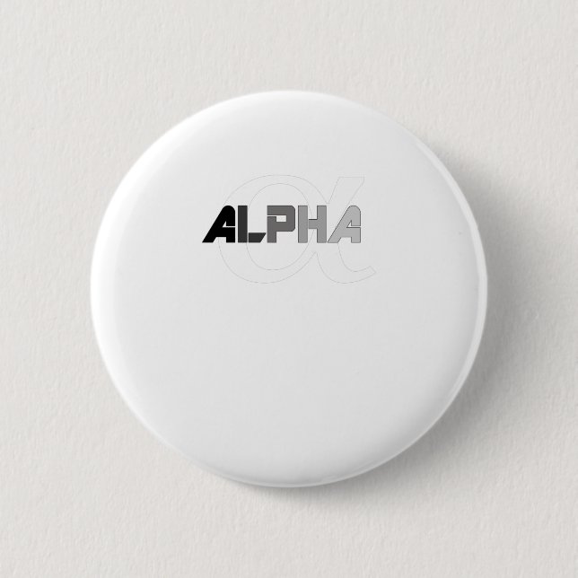 Alpha-Griechen-Alphabet Button (Vorderseite)