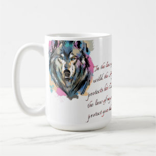 Alpha & Luna Wolf Aquarell-Design Kaffeetasse
