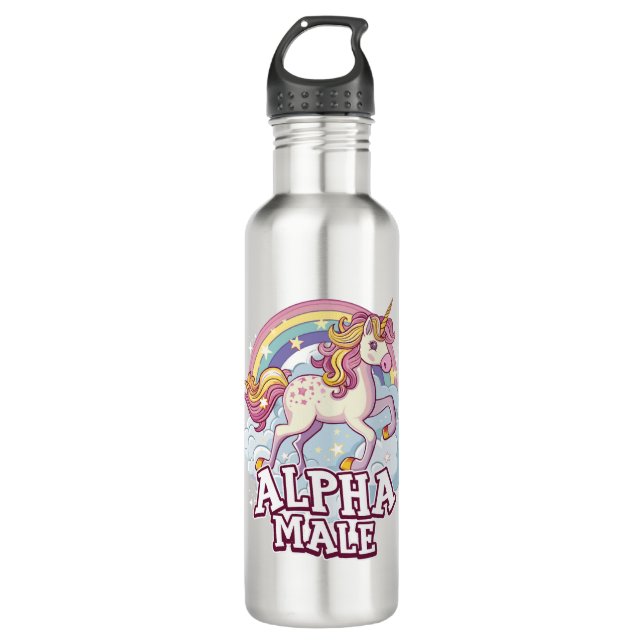 Alpha Male Unicorn Edelstahlflasche (Vorderseite)