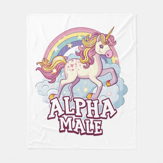 Alpha Male Unicorn Fleecedecke (Vorderseite)