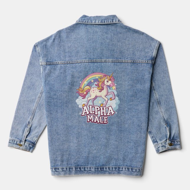 Alpha Male Unicorn Jeansjacke (Rückseite)