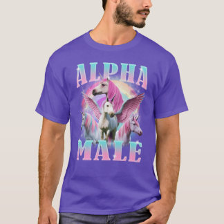 Alpha-Männchen-Einhorn Lustiges Meme-Mädchen T-Shirt