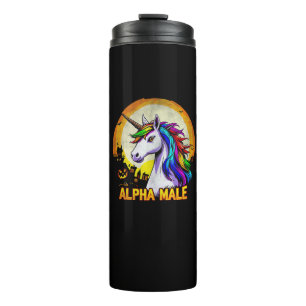 Alpha-Männchen LGBT-Einhorn Halloween-Tank-Top Thermosbecher