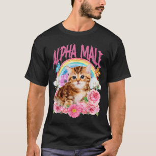 Alpha-Männchen Lustige Katze Kätzchen Regenbogen F T-Shirt