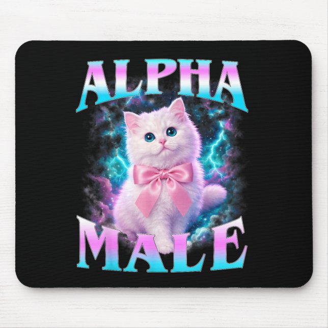 Alpha-Männchen Süße Katze Kätzchen Männer Frauen L Mousepad (Vorne)