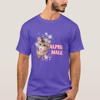 Alpha-Männchen süßes Kätzchen Meme Junge T-Shirt