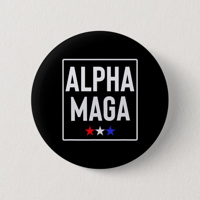 Alpha Mega Trump 2024 Wahl Design  Button (Vorderseite)
