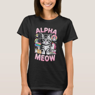 Alpha Miauen Männliche Süße Katzen Kätzchen Einhor T-Shirt