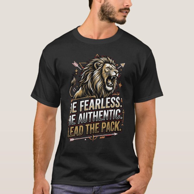 Alpha Mindset Lion T-Shirt – Be Fearless Lead The  (Vorderseite)