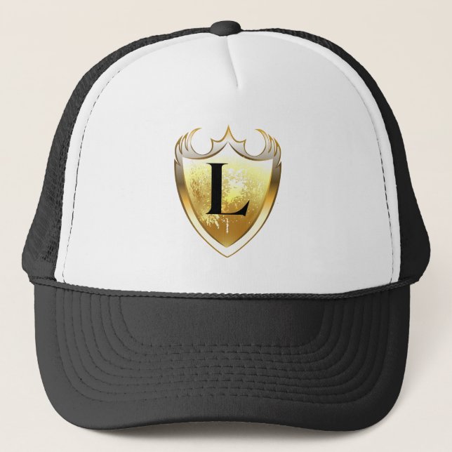 Alpha Monogram L Artistic Letter Everyday Style Truckerkappe (Vorderseite)