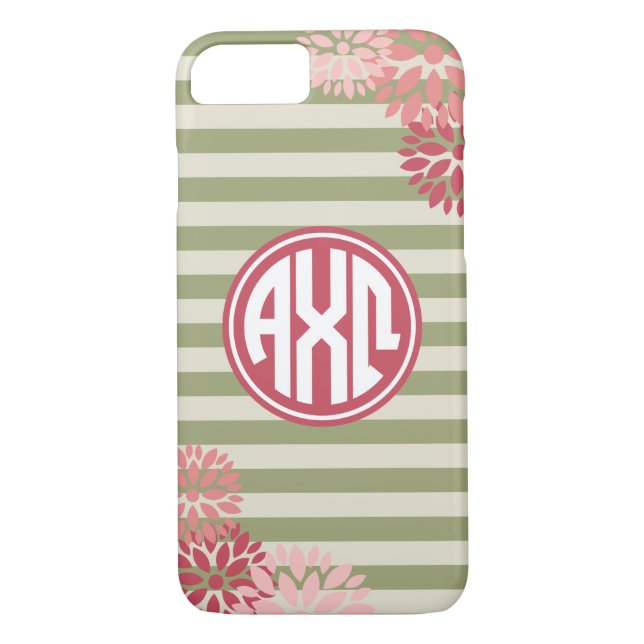 Alpha Monogramm-Streifen-Muster Chi-Omegas | Case-Mate iPhone Hülle (Rückseite)