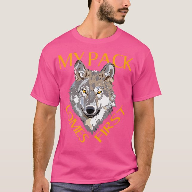 Alpha My Pack First Wolfisms Wolves Wolf Head T-Shirt (Vorderseite)