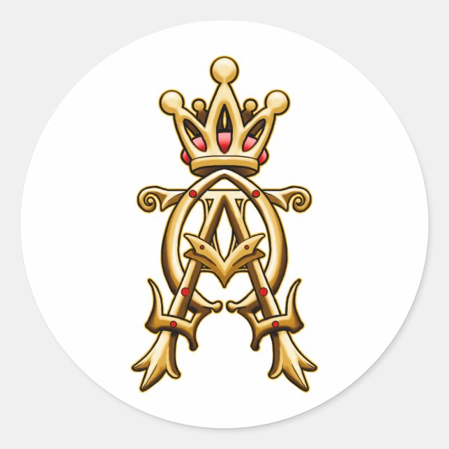 Alpha Omega King of Kings Design Runder Aufkleber (Vorderseite)