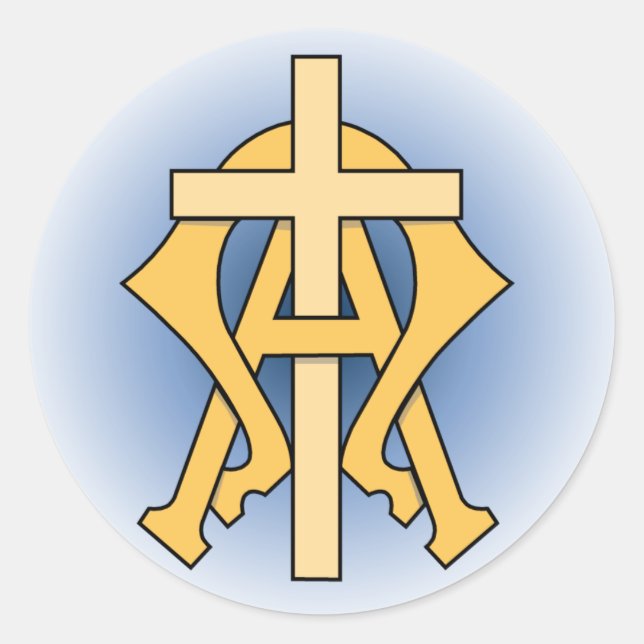 Alpha & Omega Runder Aufkleber (Vorderseite)
