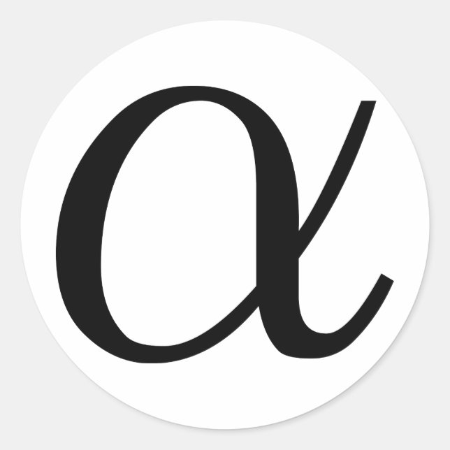 Alpha Runder Aufkleber (Vorderseite)