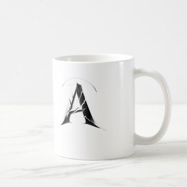 Alpha Shadow A – Dark Letter A  cup Kaffeetasse (Rechts)