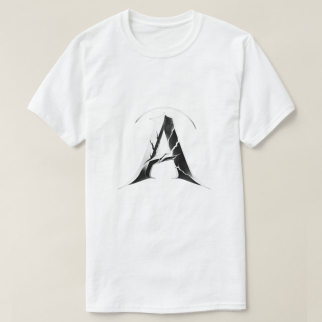 Alpha Shadow A – Premium Dark Letter A T-Shirt (Design vorne)