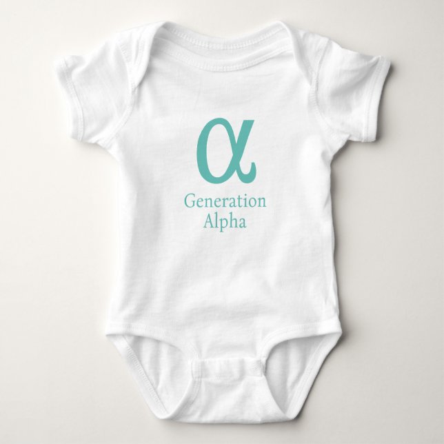 Alpha-Symbol Baby Bodysuit Baby Strampler (Vorderseite)