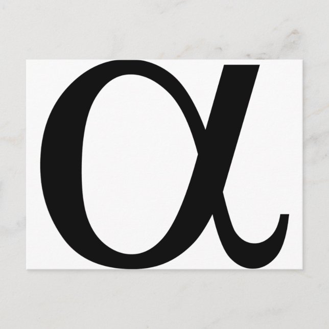 Alpha-Symbol Postkarte (Vorderseite)