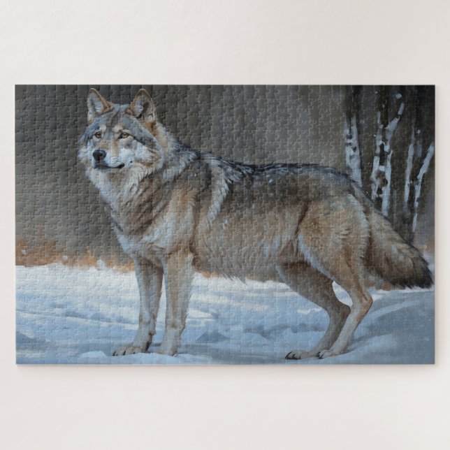 Alpha Timber Wolf Art Puzzle (Horizontal)