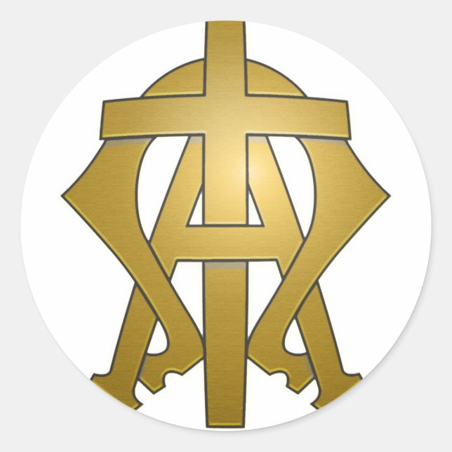 Alpha und Omega-Aufkleber Runder Aufkleber (Vorderseite)