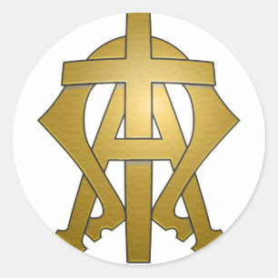 Alpha und Omega-Aufkleber Runder Aufkleber
