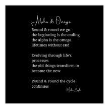 Alpha- und Omega-Gedicht an der Wand Kunst