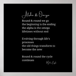 Alpha- und Omega-Gedicht an der Wand Kunst