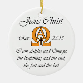 Alpha und Omega Keramik Ornament