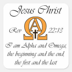Alpha und Omega Quadratischer Aufkleber