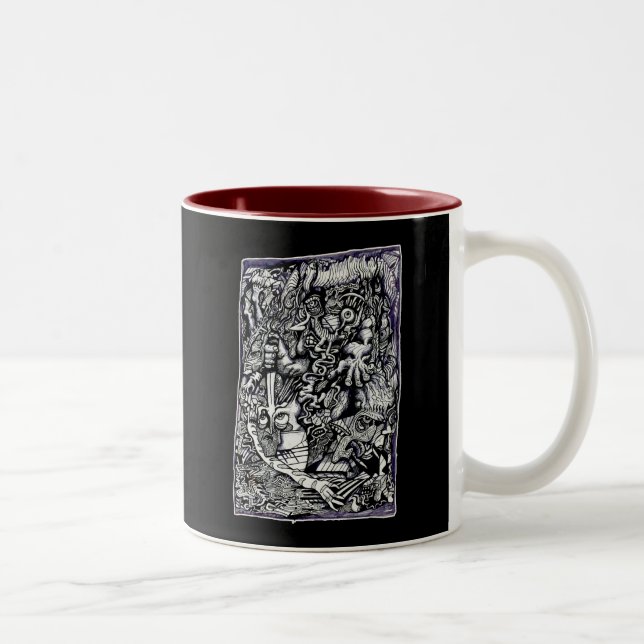 Alpha Warrior, von Brian Benson, Tinte zeichnend Zweifarbige Tasse (Rechts)