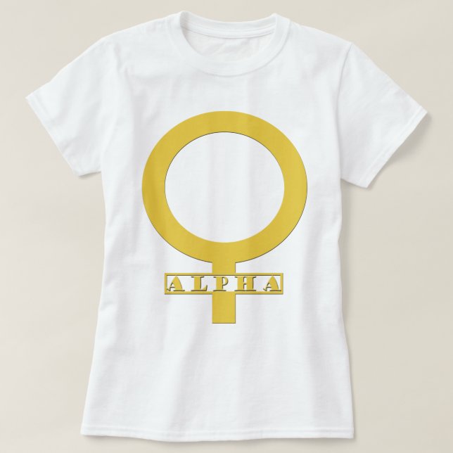 Alpha weibliches T-Shirt (Design vorne)