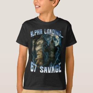 Alpha Wolf lädt 67 Prozent Savage Lustige Wölfe T-Shirt
