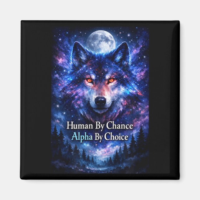 Alpha-Wolf Mensch aus Zufall, Alpha durch Wahl  Magnet (Vorne)